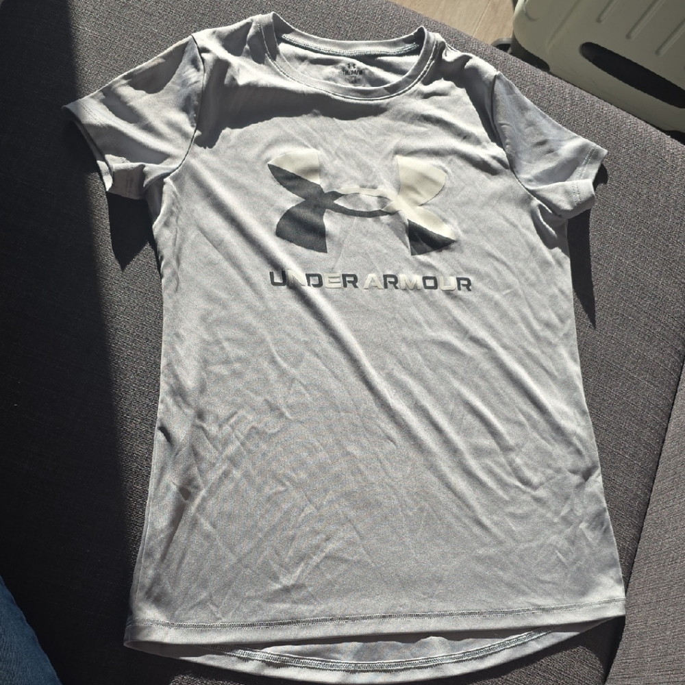 Under Armour Light Gray Logo Tee